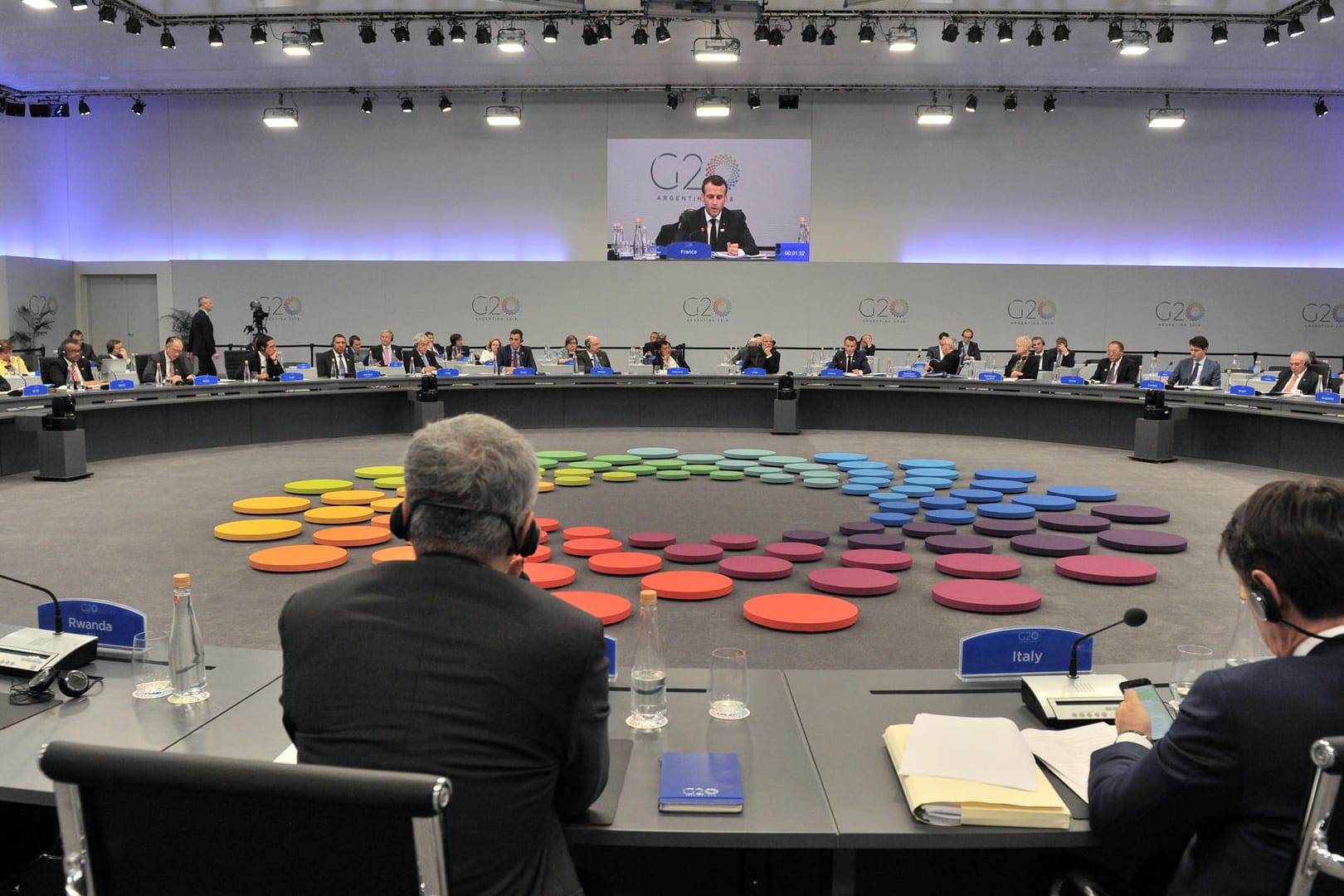 Der Plenarsaal des G20-Gipfels in Buenos Aires: Viel Einigkeit herrschte hier am ersten Gipfeltag nicht.