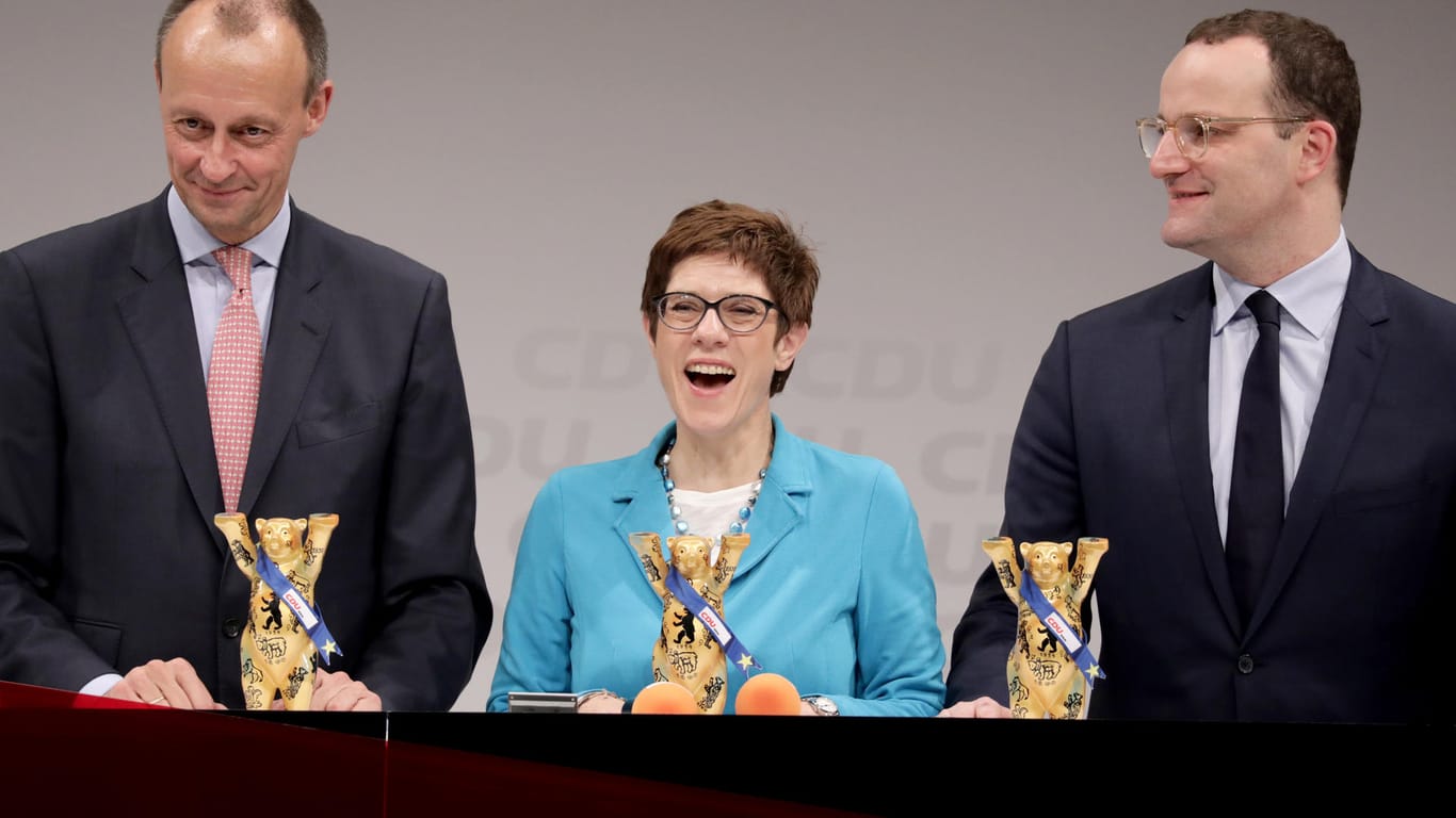 Friedrich Merz, Annegret Kramp-Karrenbauer und Jens Spahn (v.l.): Diese drei Kandidatinnen stehen für den CDU-Bundesvorsitz zur Wahl.