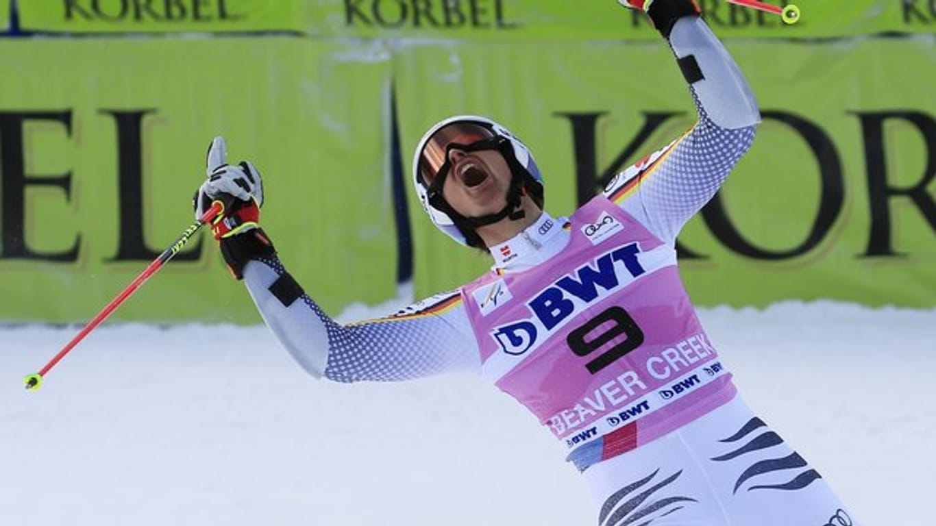 Luitz bejubelt seinen ersten Weltcup-Sieg.