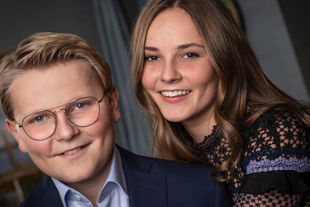 Prinz Sverre Magnus und Prinzessin Ingrid Alexandra: Das Geschwisterpaar posiert zum 13. Geburtstag des Nesthäkchens gemeinsam.
