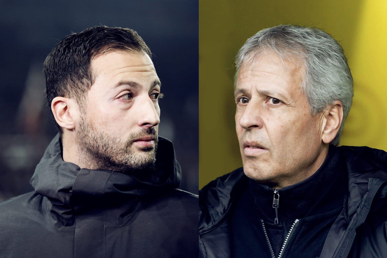 Treffen am Samstag im Kracher aufeinander: Domenico Tedesco (l.) und Lucien Favre.