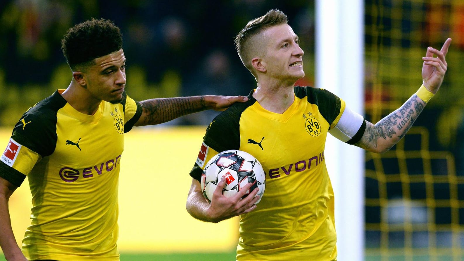 Marco Reus (r.) und Jadon Sancho sind im Derby gefordert. Marco Reus (r.) und Jadon Sancho sind im Derby gefordert.