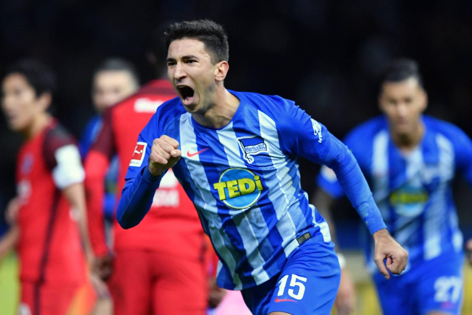 Erstes Bundesliga-Tor: Marko Grujic feiert seinen Treffer gegen Frankfurt.