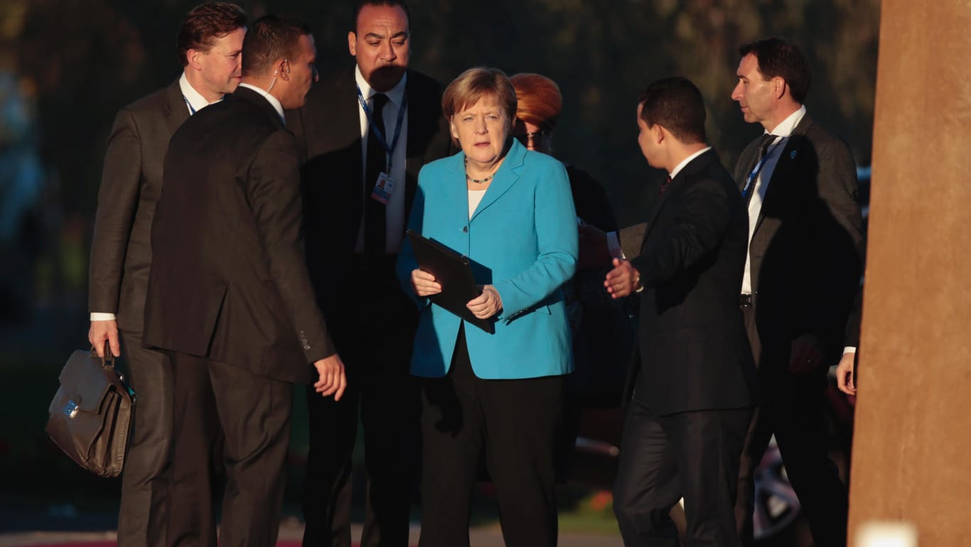 Bundeskanzlerin Angela Merkel (CDU) bei der UN-Konferenz in Marrakesch: Delegationen mehr als 150 Ländern sind angereist.