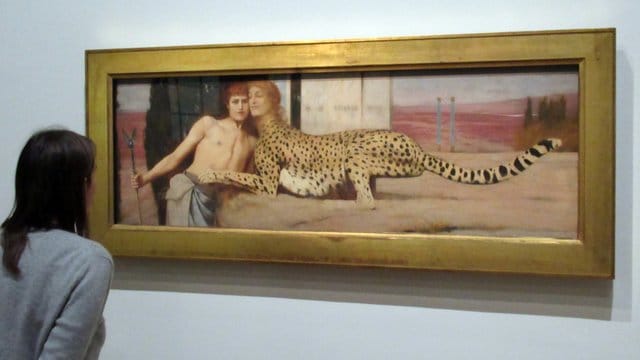 Das Gemälde "Der Kuss" oder "Die Zärtlichkeiten" von Fernand Khnopff im Petit Palais. Das Gemälde "Der Kuss" oder "Die Zärtlichkeiten" von Fernand Khnopff im Petit Palais.