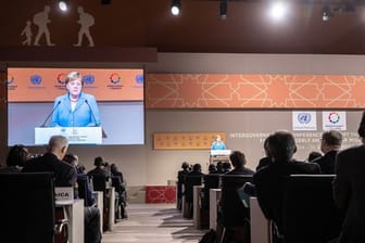 Bundeskanzlerin Angela Merkel (CDU) spricht bei der UN-Konferenz zum Migrationspakt.