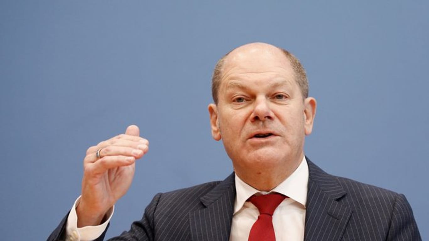 Bundesfinanzminister Olaf Scholz (SPD) bei einer Pressekonferenz zur geplanten Reform des Gesetzes zur Grundsteuer.