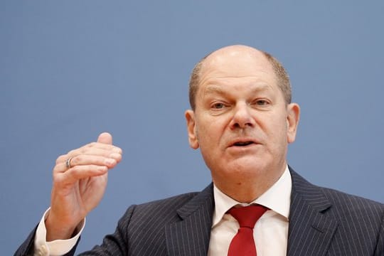Bundesfinanzminister Olaf Scholz (SPD) bei einer Pressekonferenz zur geplanten Reform des Gesetzes zur Grundsteuer.
