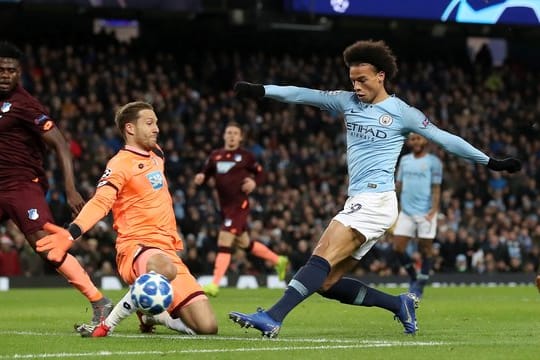 Man-Citys Flügelstürmer Leroy Sane (r) avancierte gegen 1899 Hoffenheim zum Matchwinner.