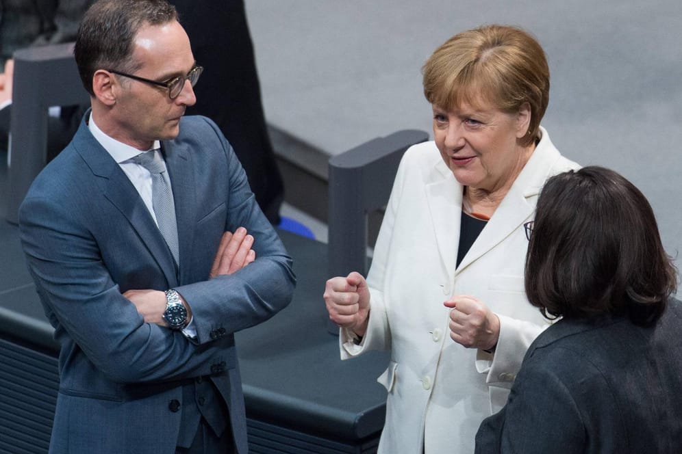 Berlin v l Heiko Maas Aussenminister Dr Angela Merkel Bundeskanzlerin CDU Andrea Nahles SP