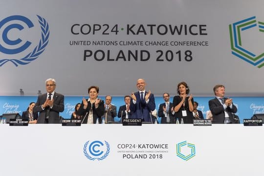 Konferenzpräsident Michal Kurtyka (M) über die neuen Klimaschutz-Regeln: "1000 kleine Schritte nach vorne.