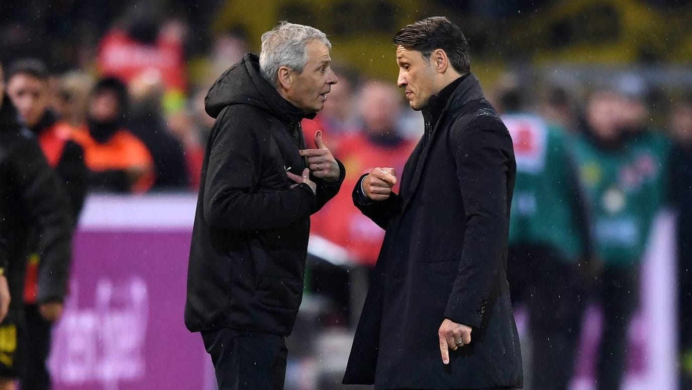 Dortmund-Coach Lucien Favre (links) und FCB-Trainer Niko Kovac. Dortmund-Coach Lucien Favre (links) und FCB-Trainer Niko Kovac.