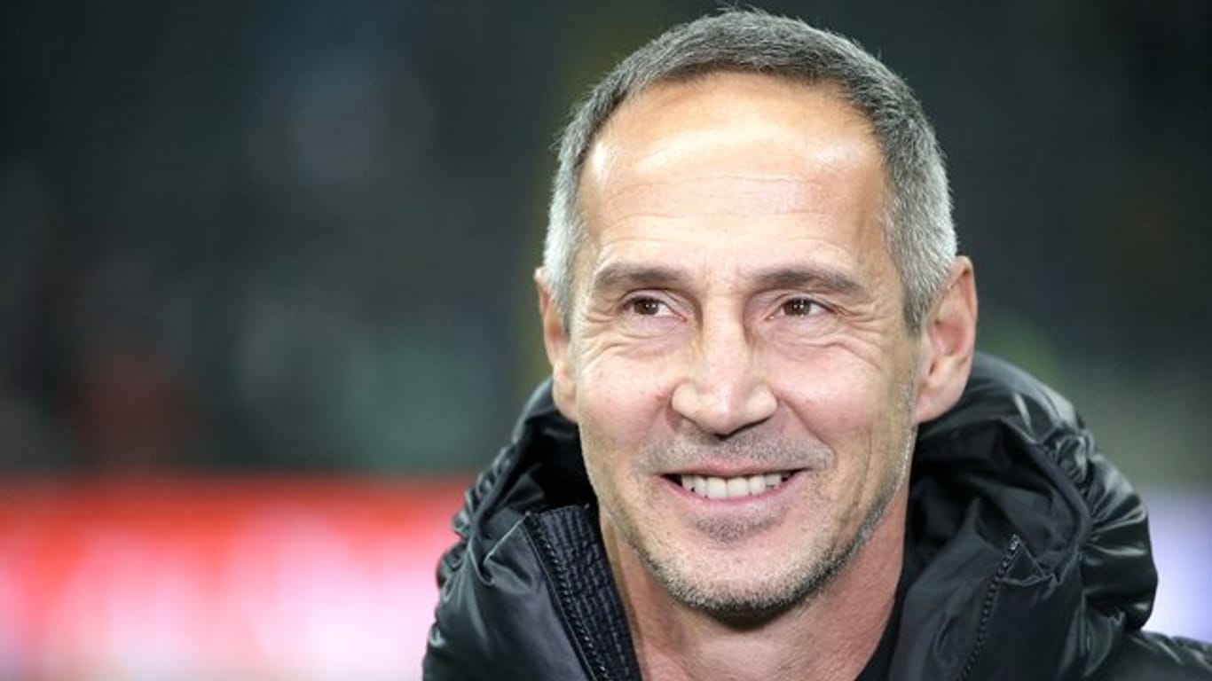 Frankfurts Trainer Adi Hütter war mit der Leistung seiner Mannschaft zufrieden.