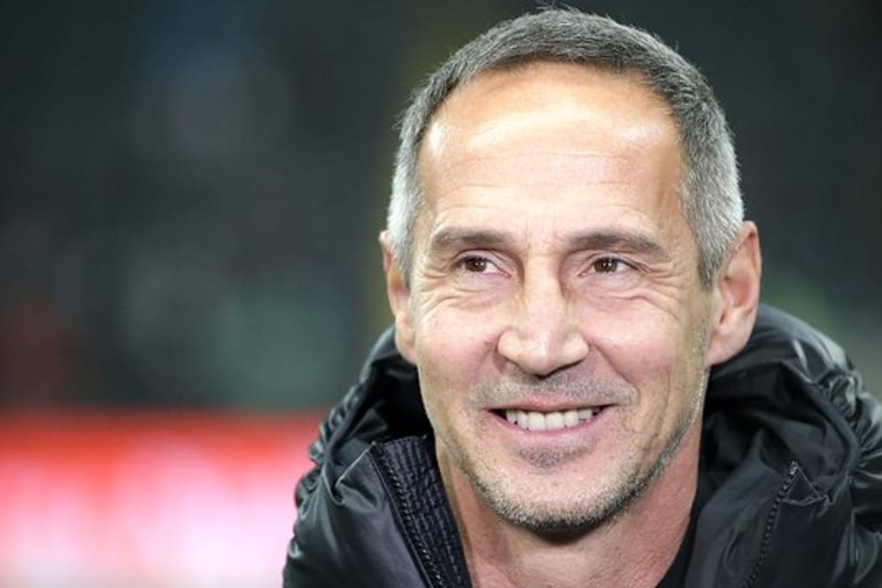 Frankfurts Trainer Adi Hütter war mit der Leistung seiner Mannschaft zufrieden.