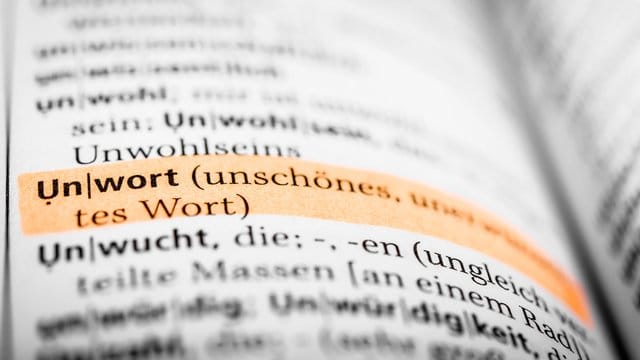 Das Wort "Unwort" ist in einem Wörterbuch markiert.