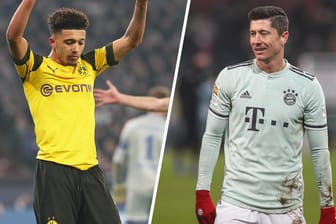 Jadon Sancho (l.) und Robert Lewandowski: Das 18-Jährige BVB-Juwel steigert seinen Marktwert auf 70 Millionen Euro und ist damit nun so viel wert wie der Bayern-Stürmer.