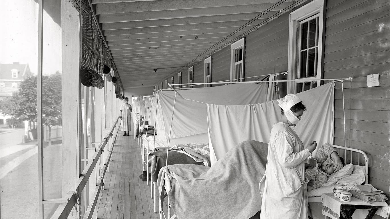 Spanische Grippe 1918/19 - Walter Reed Hospital, Washington, D.C.