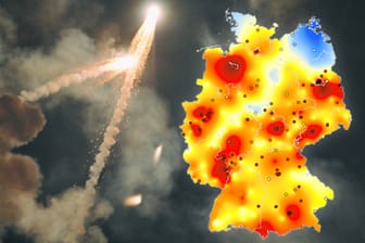 Die Feinstaubbelastung in Deutschland in der Silvesternacht.