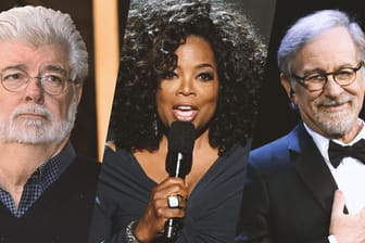 George Lucas, Oprah Winfrey und Steven Spielberg (v.l.): Sie sind unter der Top 10 der reichsten Promis der USA.