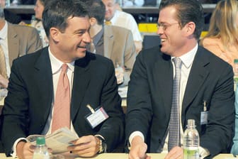 Markus Söder und Karl-Theodor zu Guttenberg: Der CSU-Spitzenpolitiker hat Söders Eignung als CSU-Chef infrage gestellt.