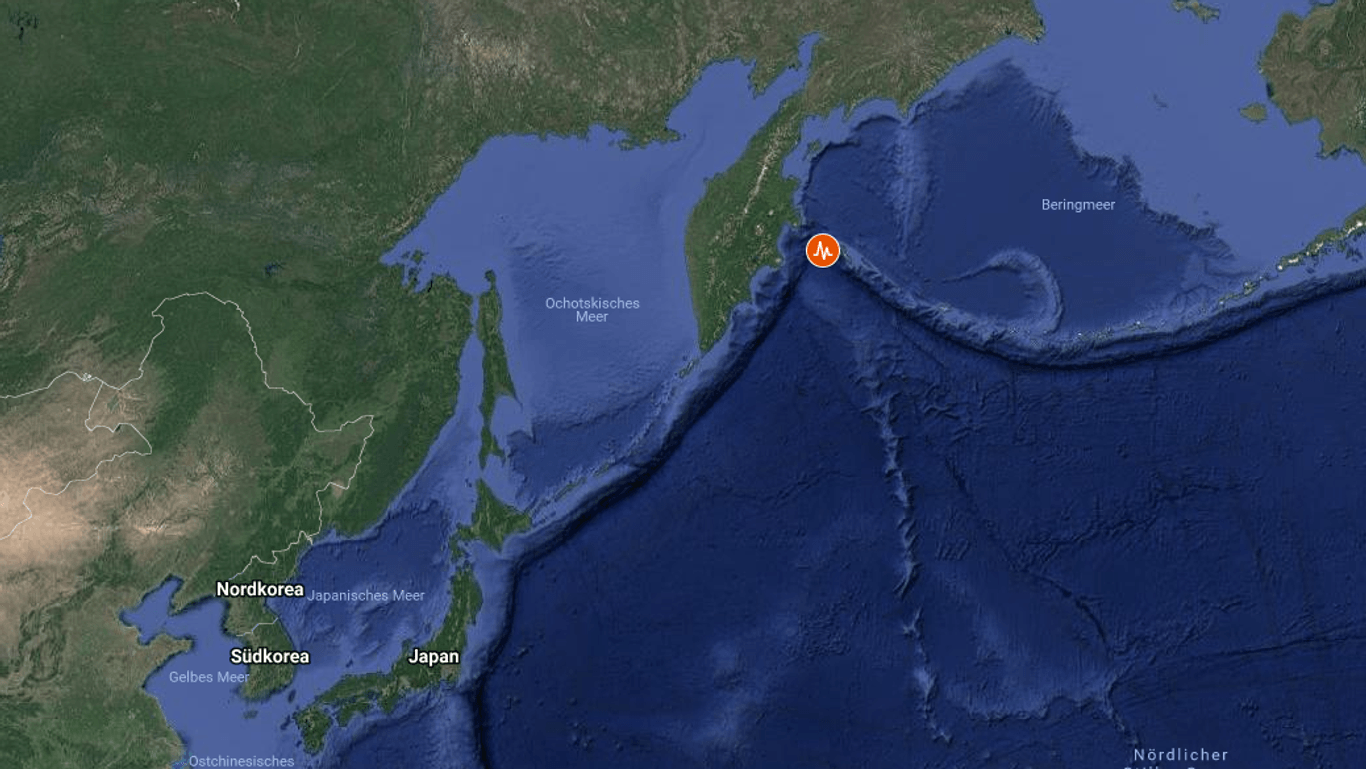 Vor der Küste von Kamtschatka: Im Pazifik hat es ein schweres Erdbeben gegeben.