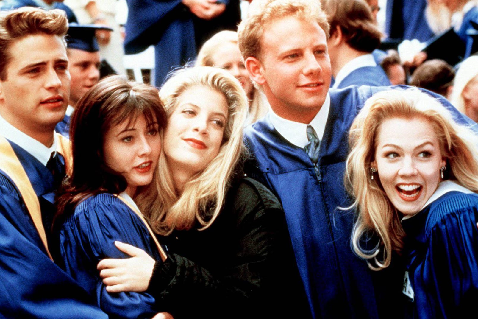 "Beverly Hills 90210": Jason Priestley, Shannen Doherty, Tori Spelling, Ian Ziering und Jenny Garth