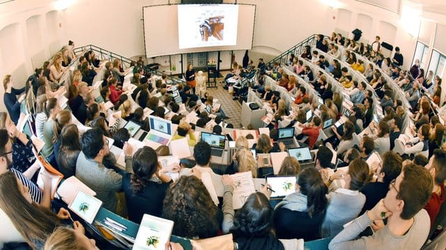 Blick in einen Hörsaal der Medizinischen Fakultät der Martin-Luther-Universität in Halle an der Saale. Blick in einen Hörsaal der Medizinischen Fakultät der Martin-Luther-Universität in Halle an der Saale.