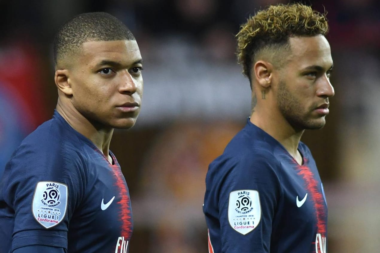 Die wertvollsten Spieler bei Paris: Kylian Mbappé (l.) kostete 180 Millionen Euro, Neymar sogar 222.