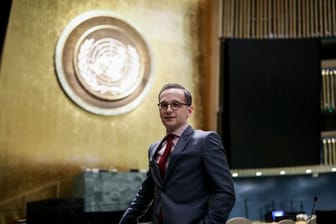 Heiko Maas im Hauptquartier der Vereinten Nationen im Saal der UN-Generalversammlung.
