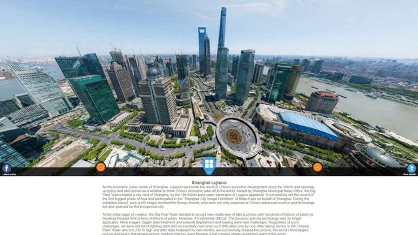 Dieses Panorama der chinesischen Großstadt Shanghai steckt voller Überraschungen.