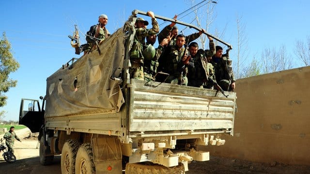 Syrische Soldaten in Ost-Ghuta. Syrische Soldaten in Ost-Ghuta.
