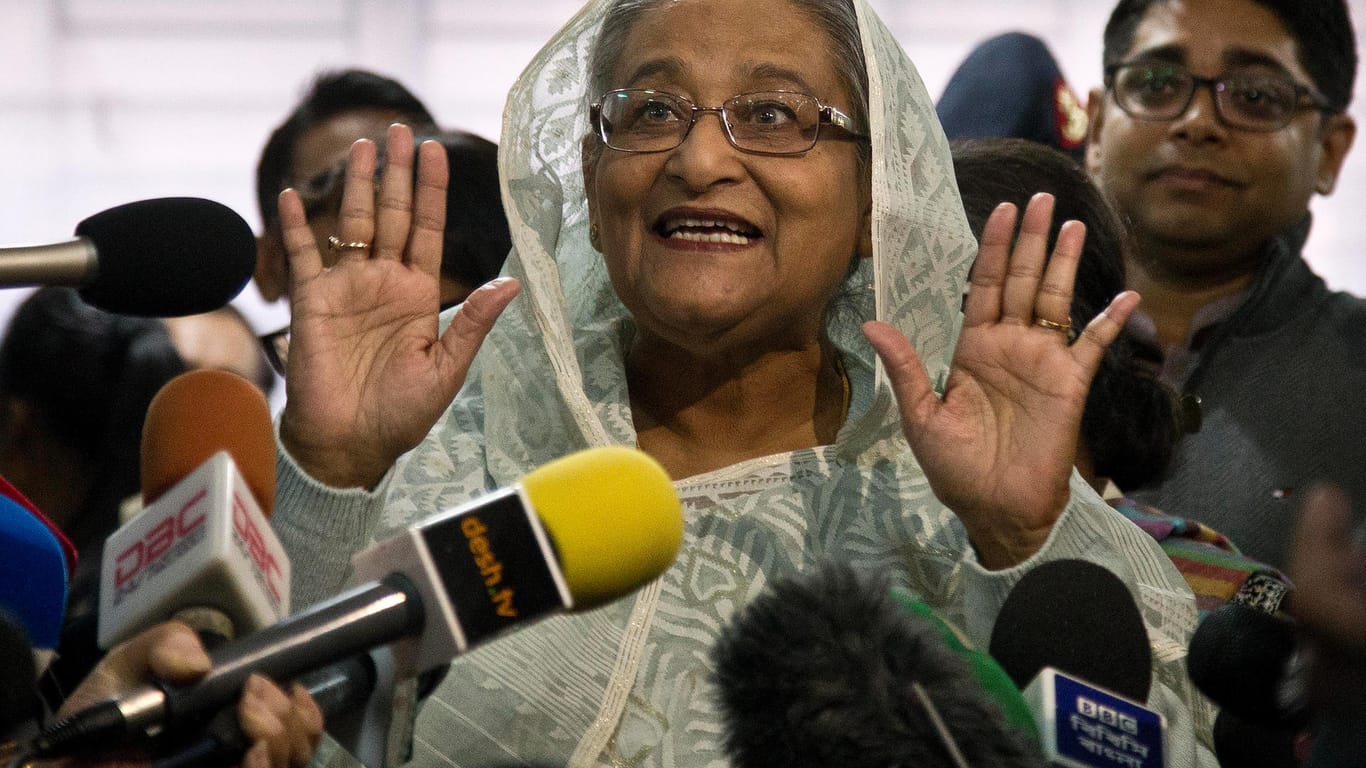Premierministerin Sheikh Hasina: Die 71-Jährige ging als Favoritin in die Wahl in Bangladesch.
