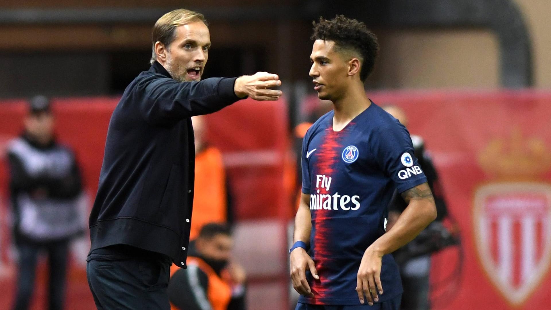 Thomas Tuchel (links) und sein Spieler Thilo Kehrer.