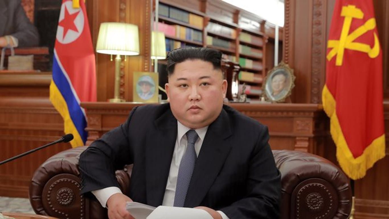 Kim Jong Un während seiner Neujahrsansprache.