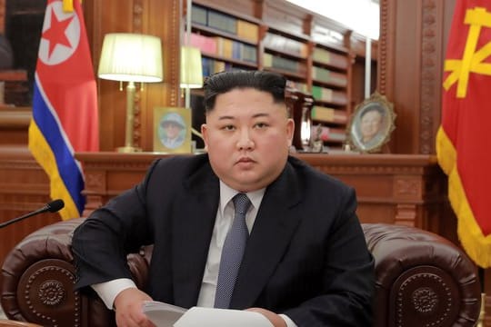 Kim Jong Un während seiner Neujahrsansprache.
