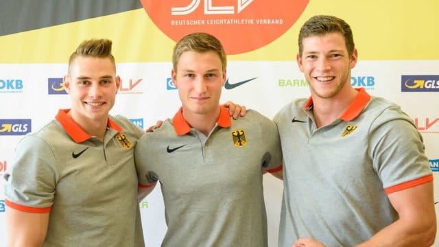 Die Speerwerfer Johannes Vetter, Thomas Röhler und Andreas Hofmann (l-r) wollen bei der WM für Furore sorgen.