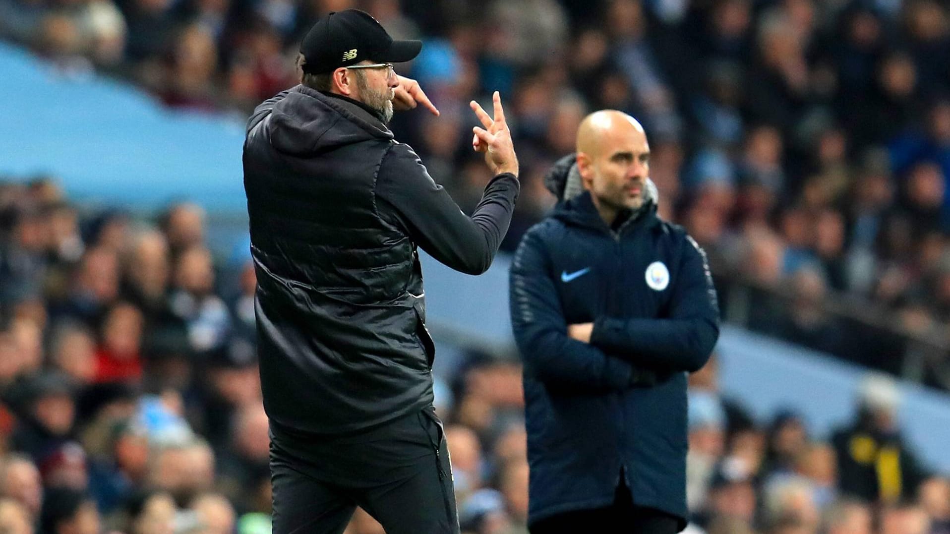 Hochfokussiert an der Seitenlinie: Jürgen Klopp (l.) und Pep Guardiola.