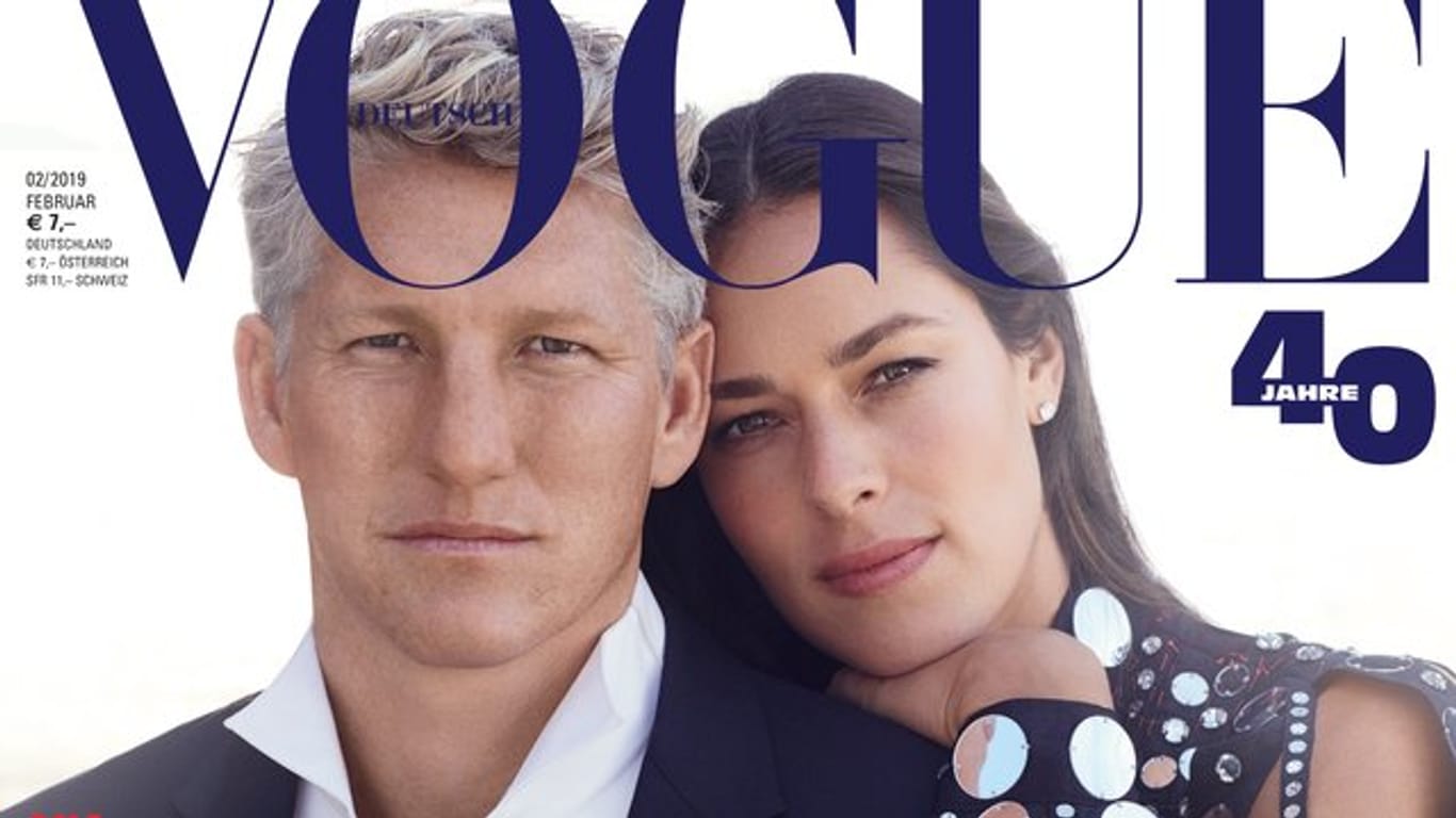 Fußball-Profi Bastian Schweinsteiger und seine Frau Ana Ivanovic auf dem Vogue-Cover.