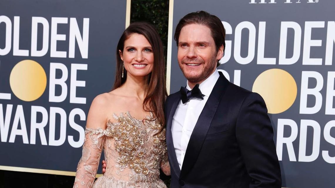 Bei den Golden Globes 2019: Felicitas Rombold und Daniel Brühl.