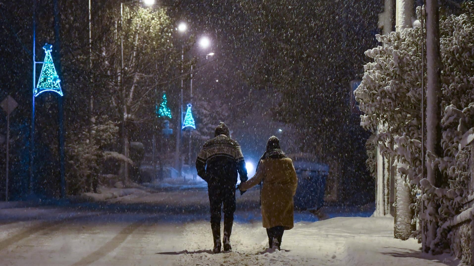 Athen in Griechenland: Am Dienstagmorgen schneit es im Zentrum der Stadt.