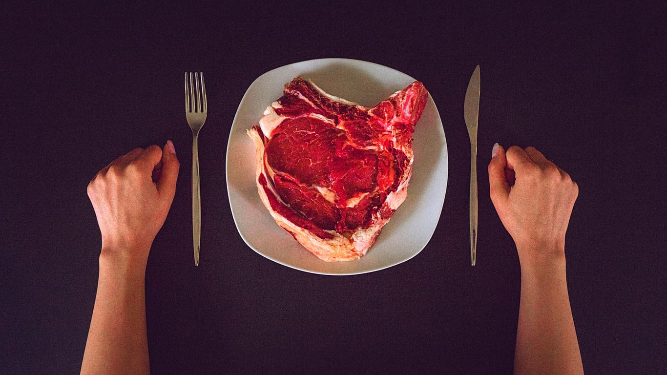 Rohes Steak auf dem Teller