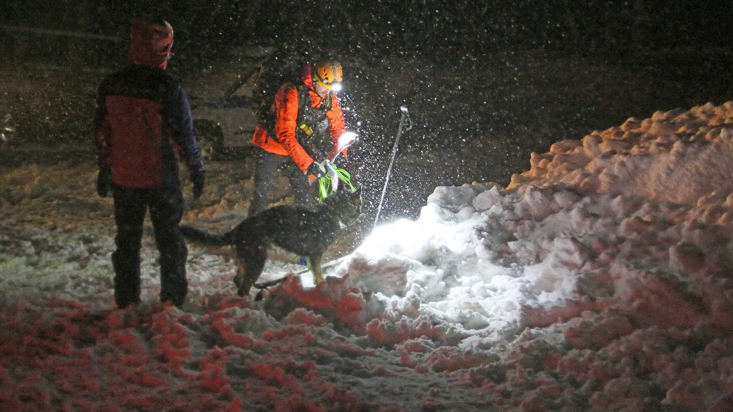 Rettungsmannschaften suchen nach einer Person, die am Teisenberg (Landkreis Berchtesgadener Land) von einer Lawine verschüttet worden war: Eine 20 Jahre alte Frau konnte nur noch tot geborgen werden.