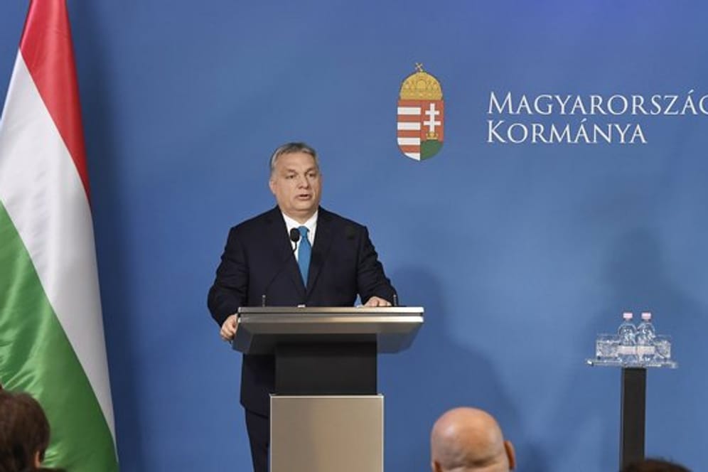 Ministerpräsident Viktor Orban bei einer Pressekonferenz in Budapest.