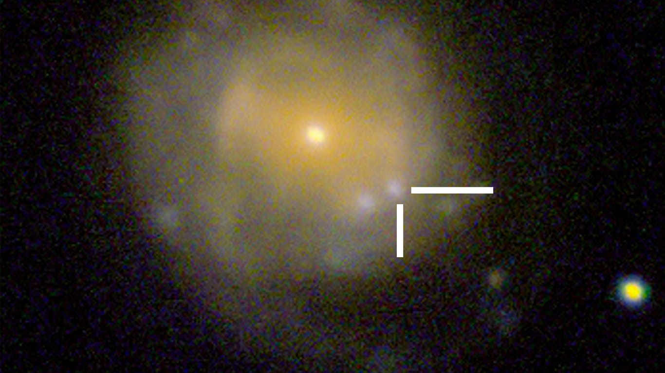 Eine Aufnahme des ungewöhnlichen Phönomens: Die "AT2018cow" wird wegen der letzten drei Buchstaben von den Astronomen kurz als "The Cow" bezeichnet).