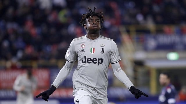 Juventus Moise Kean jubelt nach seinem Tor zum 2:0.