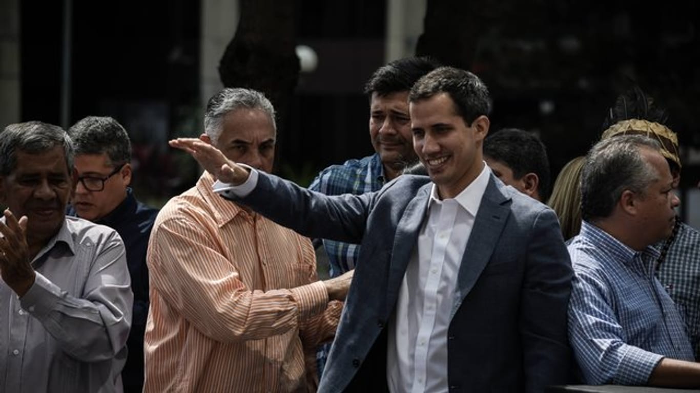 Juan Guaidó, Parlamentspräsident in Venezuela, während einer Demonstration in Caracas.