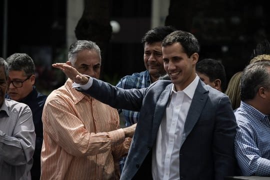 Juan Guaidó, Parlamentspräsident in Venezuela, während einer Demonstration in Caracas.