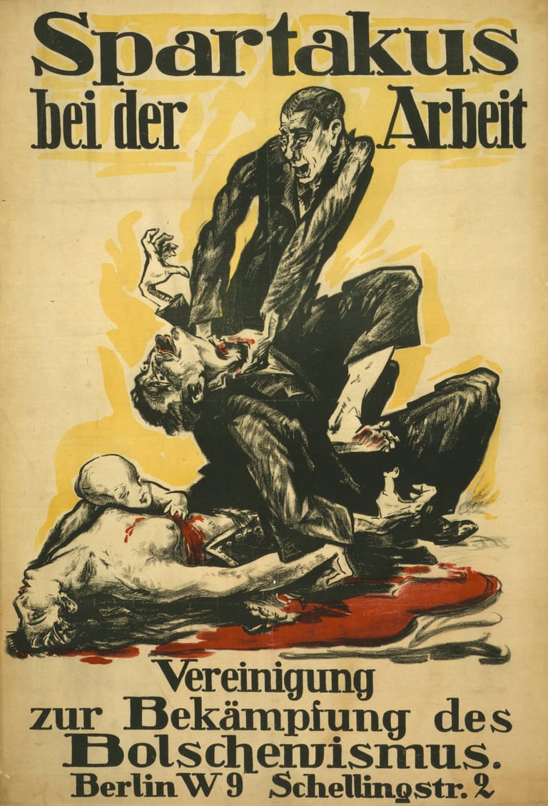 Propaganda-Plakat gegen den Spartakusbund.