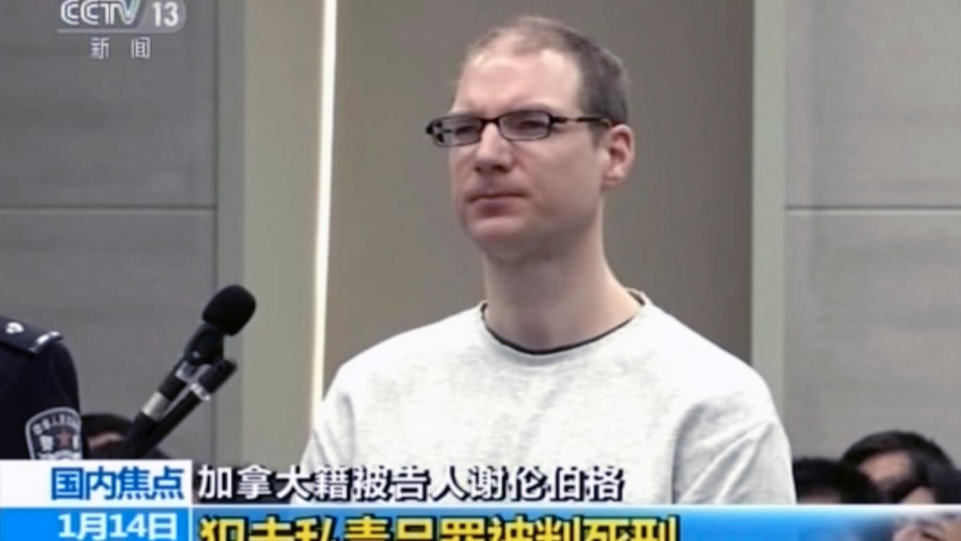 Der Kanadier Robert Lloyd Schellenberg in einem chinesischen Gericht: Wegen Drogenschmuggels ist der 36-Jährige zum Tode verurteilt worden.