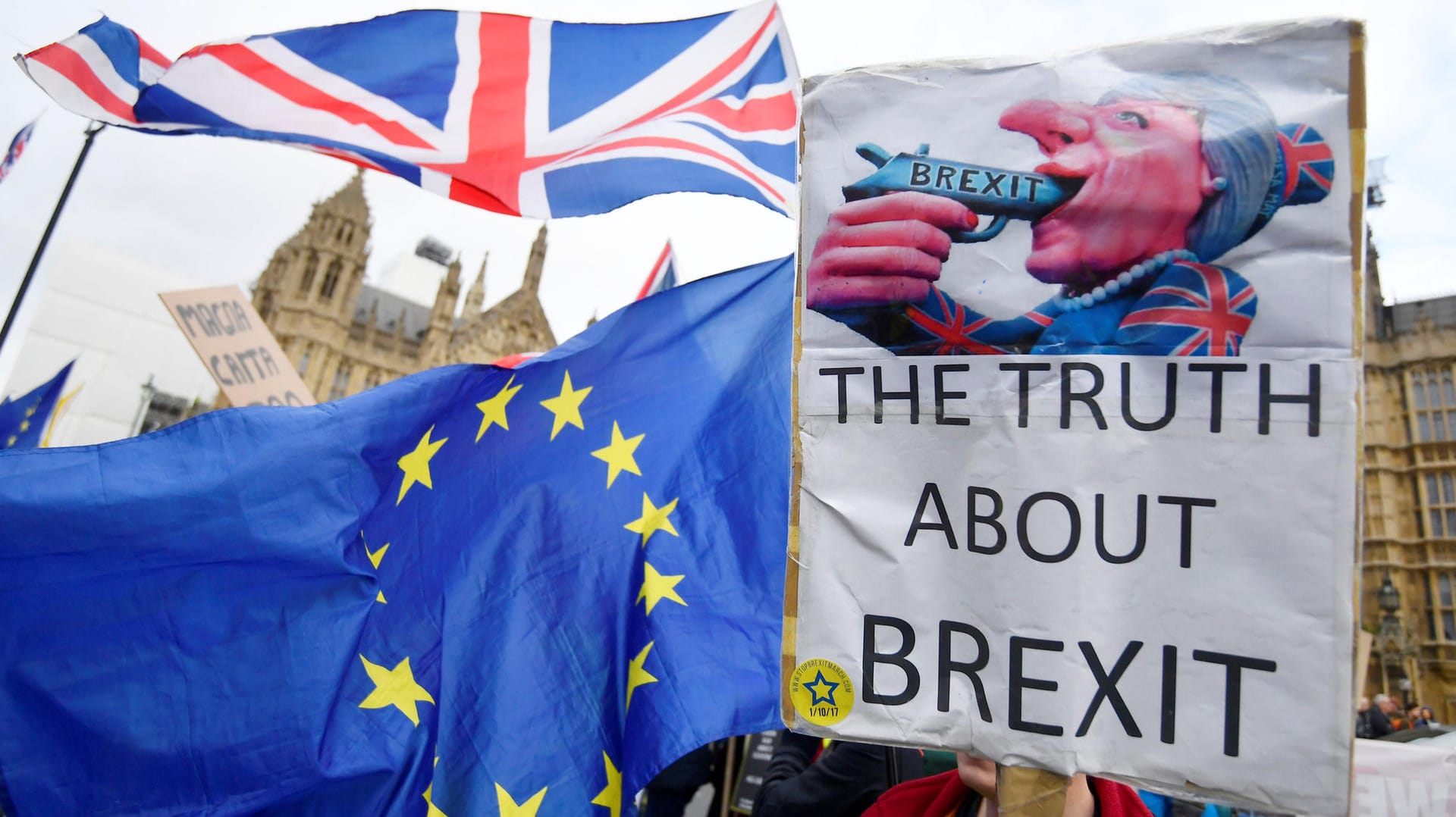 Eine Anti-Brexit-Demonstration in London: Die britische Gesellschaft ist bezüglich des EU-Ausstieges Großbritanniens gespalten.